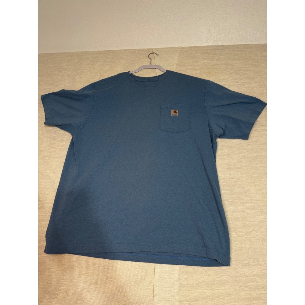 Carhartt Mens XL Loose Fit Short Sleeve Pocket T-Shirt Blue K87 Workwear Tee
